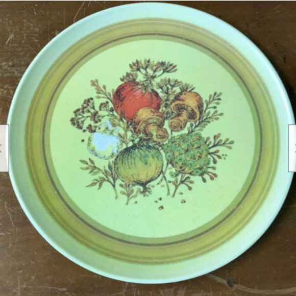 2 Vtg Lexington Plastic Plates with Mushroom Pattern + Napkin Holder - Picture 7 of 10